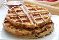 Golden Chocolate Chip Oat Waffles