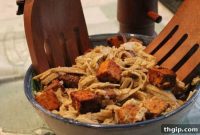 Fiery Tempeh Vegan Pesto Pasta