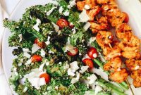 Fiery Shrimp and Grilled Kale Caesar