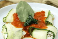 Zucchini Ravioli with Creamy Spinach Ricotta