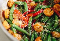 Sizzling Sesame Shrimp with Crisp Vegetable Stir-Fry
