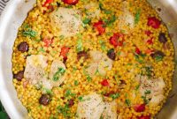 Skillet Israeli Chicken with Pearl Couscous