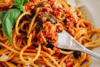 Savory Tofu Bolognese Pasta