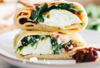 The Perfect Homemade Spinach Feta Breakfast Wrap