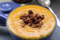 Velvet Butternut Soup with Crispy Chickpea Crunch