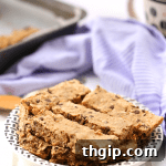A stack of delicious peanut butter granola bars, ready to eat.