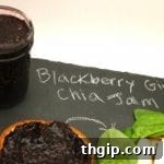 Blackberry Ginger Chia Seed Jam in a jar