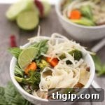 vegetarian pho in a bowl