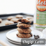 Nutritious and delicious high-fiber chocolate chip cookies, a perfect vegan and gluten-free snack.