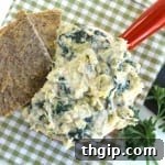 White Bean Kale and Artichoke Dip with Quinoa Flatbread