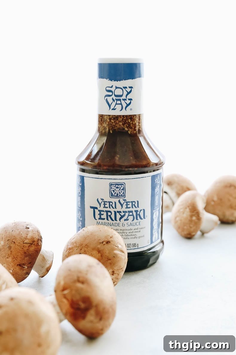 Use your favorite Veri Veri Teriyaki Sauce to whip up these vegan mushroom teriyaki tacos for a quick and flavorful dinner tonight!