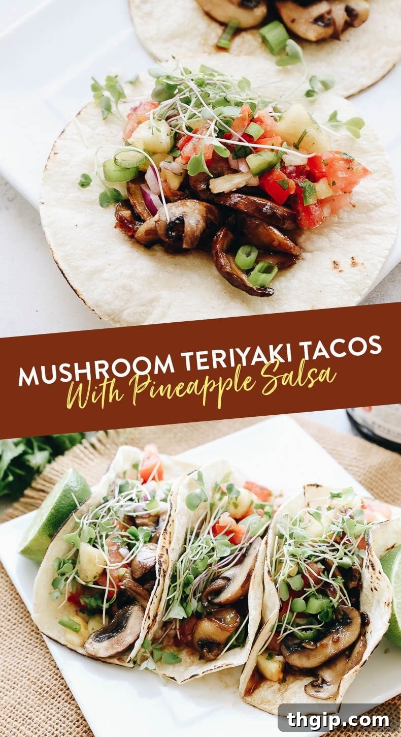 Looking for a delicious plant-based dinner option? Look no further than these Mushroom Teriyaki Tacos with Pineapple Salsa. A healthy, veggie-focused meal full of hearty and nutritious ingredients, but not short on flavor!