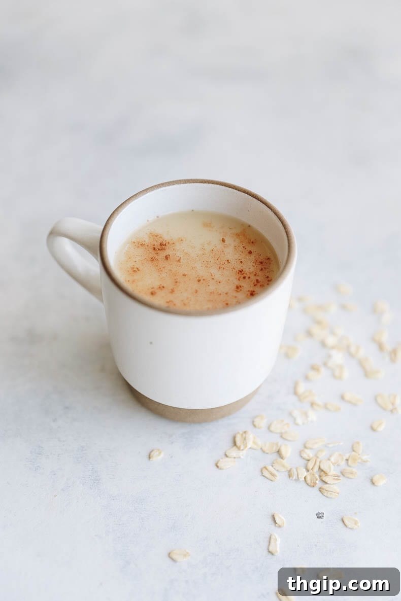 This is a chai oat milk latte made from homemade oat milk and specialty chai #chai #latte