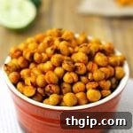 Crispy Sriracha Lime Chickpeas ready to be served