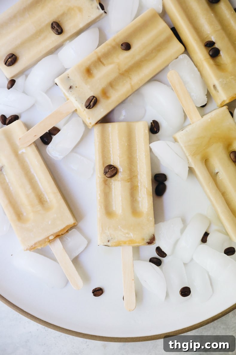Cold Brew Dream Pops 2 Creamy Cold Brew Ice Pops in molds, ready to freeze