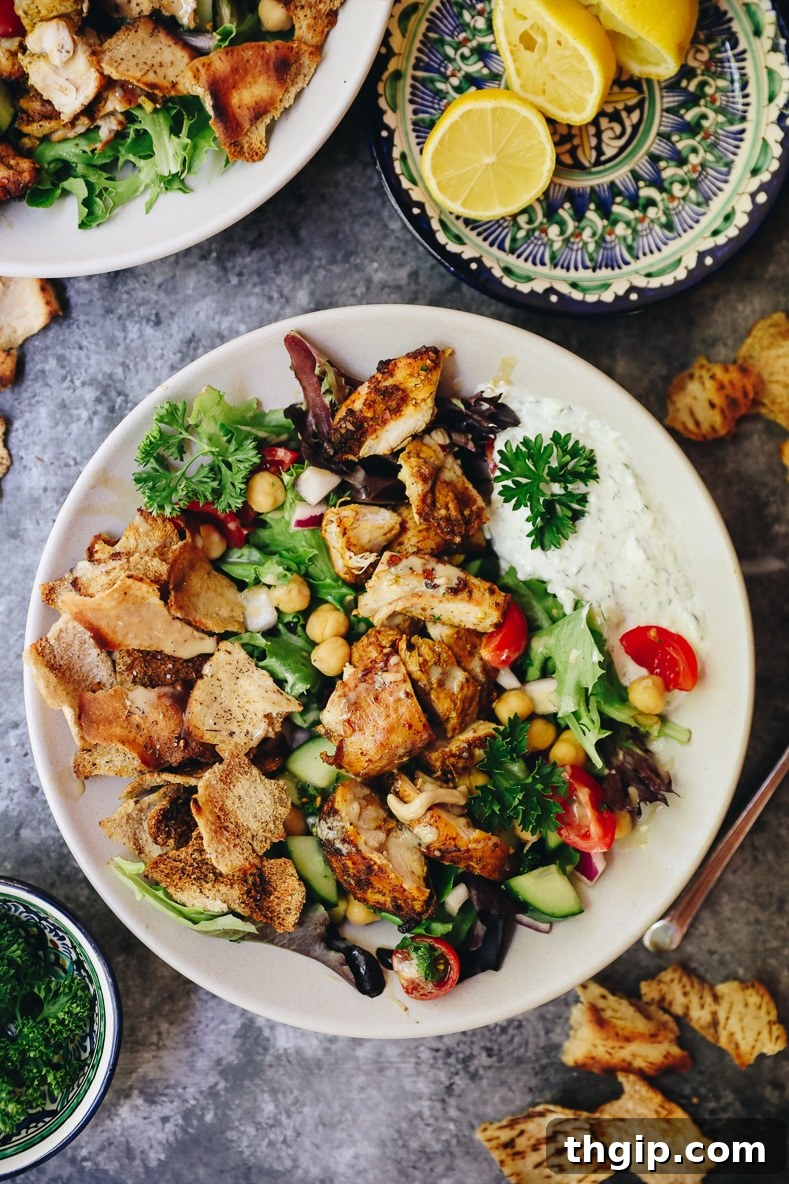 Mediterranean Chicken Shawarma Bowls 3 Close-up of a Chicken Shawarma Bowl