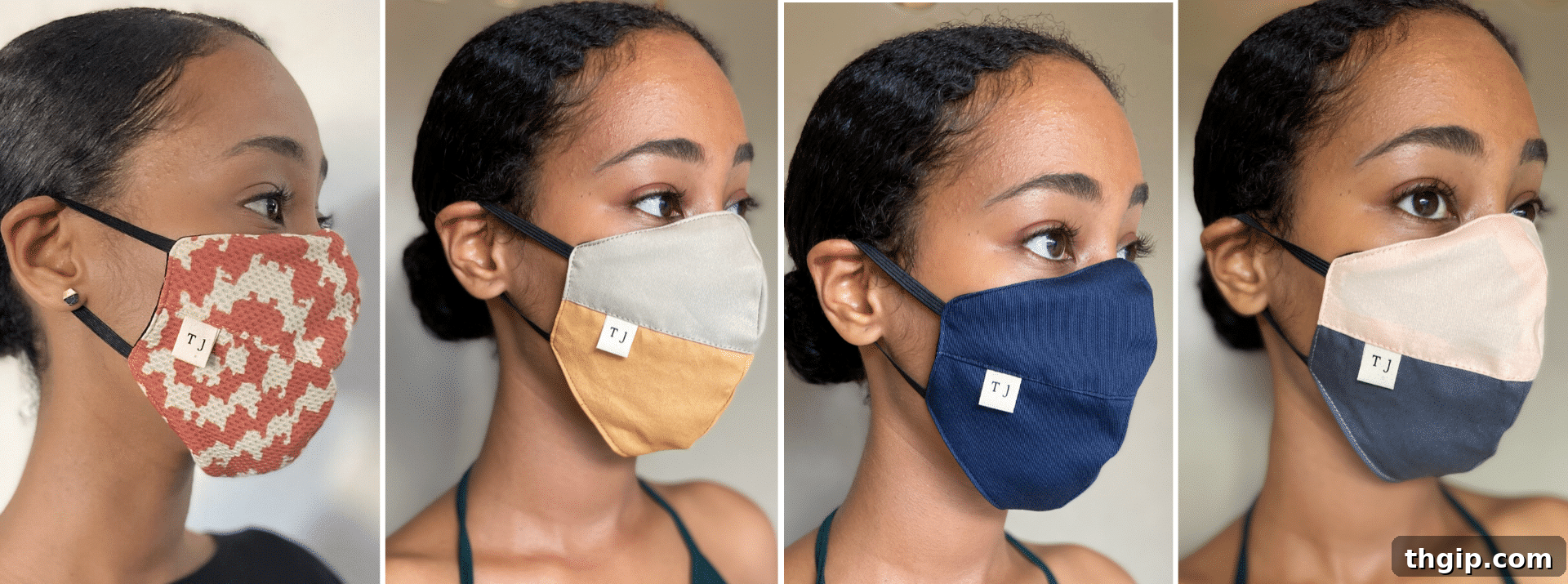 Model wearing a soft, comfortable face mask from Taylor Jay Collection