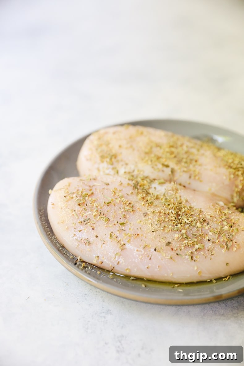 Lagoon Fresh Salad 3 Chicken breasts marinating in olive oil and spices