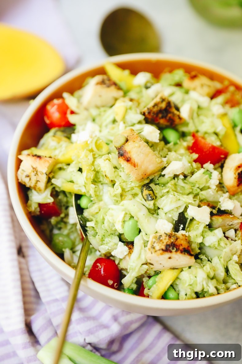 Lagoon Fresh Salad 8 Large mixing bowl with all salad ingredients combined and drizzled with dressing