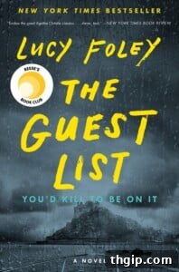 The Guest List book cover, a mystery thriller by Lucy Foley