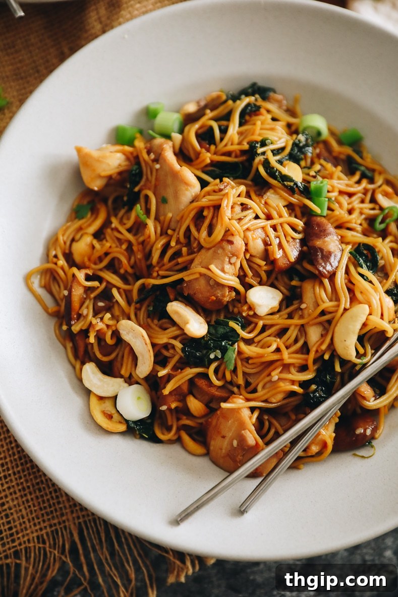 Close-up of fresh ingredients for Orange Sesame Noodles