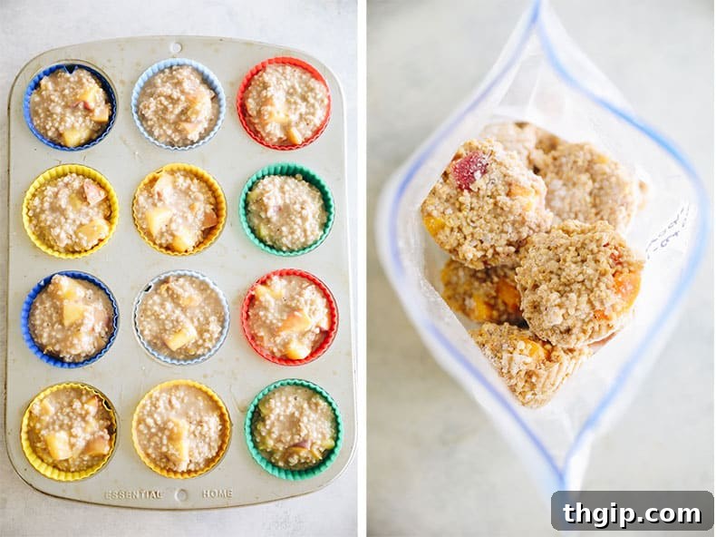 Creamy Instant Pot Peach Steel Cut Oats 4 A third image of the peach oatmeal, showcasing a close-up of the texture and toppings.