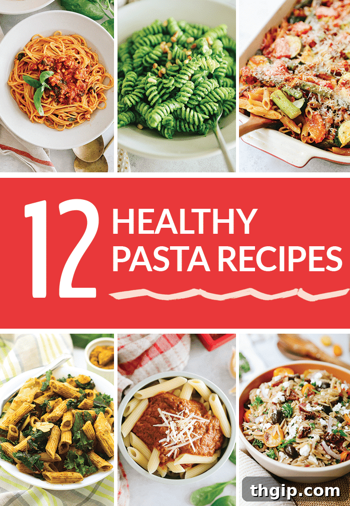 A vibrant, healthy pasta dish showcasing fresh ingredients.