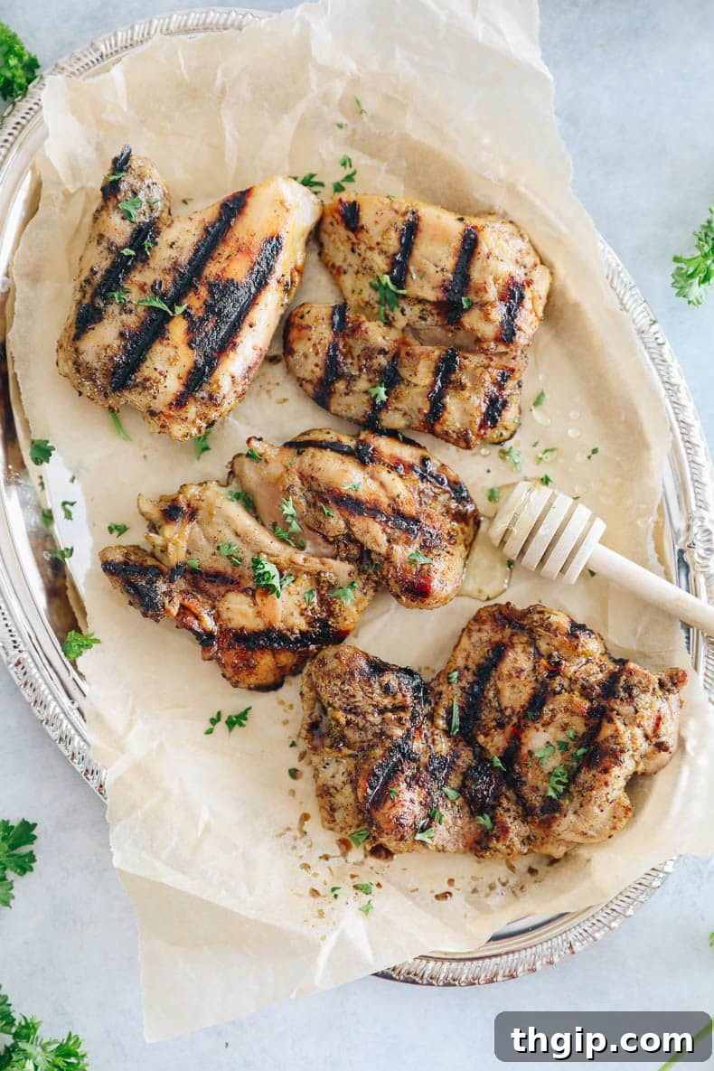 Delicious honey mustard chicken, perfectly cooked and ready to serve.