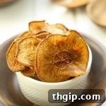 Delicious Baked Asian Pear Chips arranged on a plate