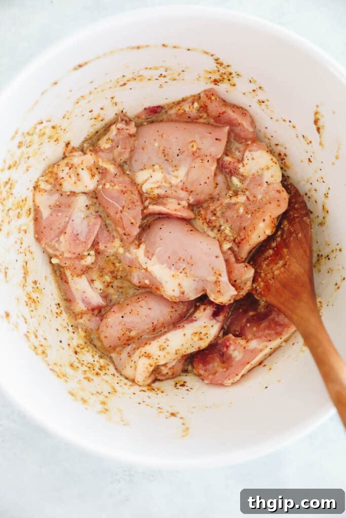 5 Flavor-Packed Chicken Thigh Marinades 4 honey mustard chicken thighs marinated in a bowl