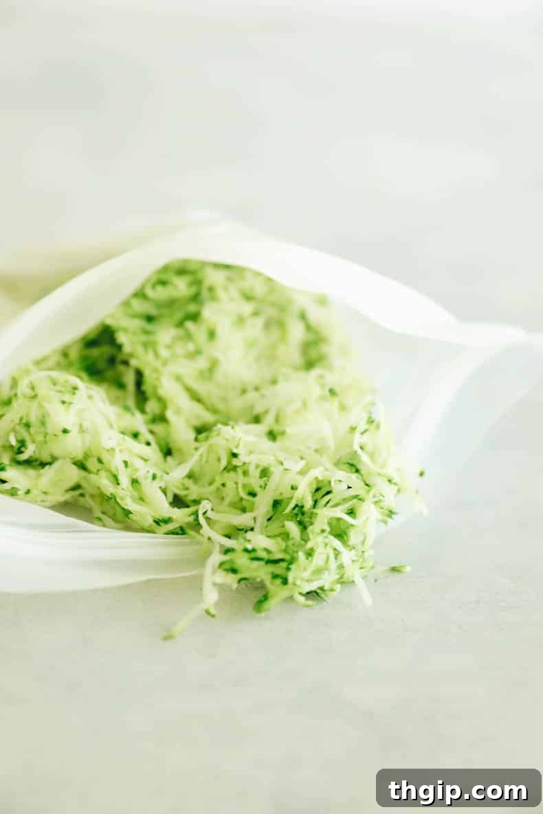 Maximize Your Zucchini Harvest: Freezing Made Easy 10 A freezer-safe bag filled with flattened, frozen shredded zucchini, clearly labeled and ready for efficient storage in the freezer.