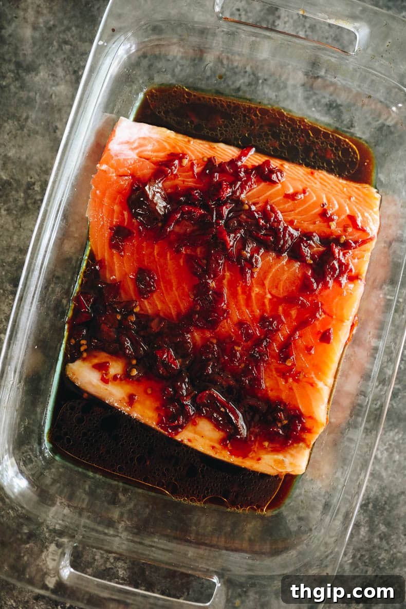 raw salmon in a chipotle marinade