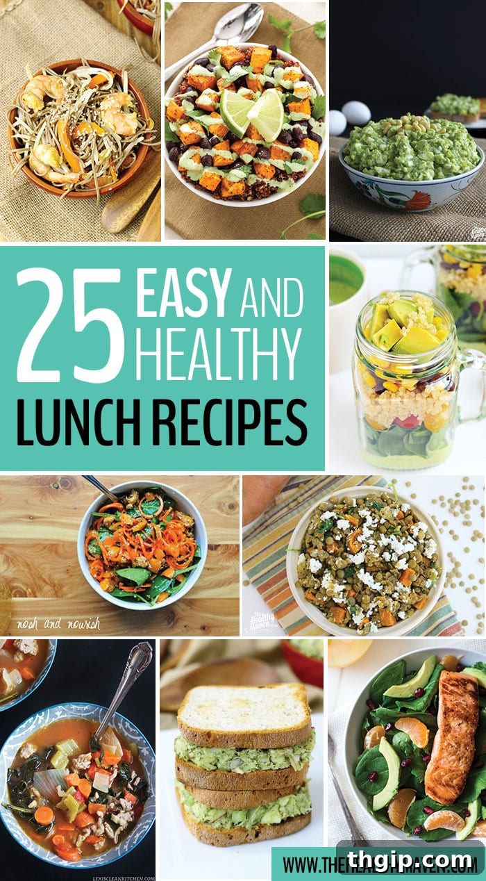 A vibrant collection of 15 easy and healthy lunch recipes, including salads, wraps, and grain bowls, perfectly packed for work or school.