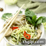 Healthy Chicken Pho with Zucchini Noodles