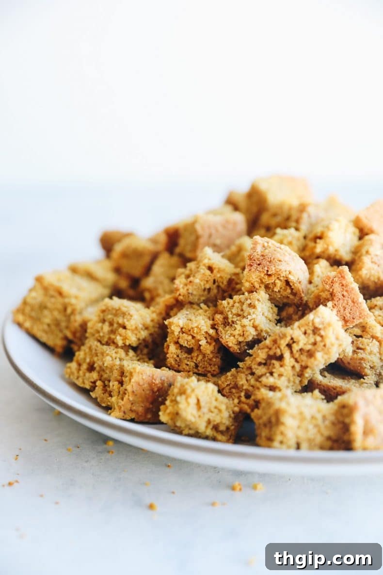 pumpkin cornbread cubes