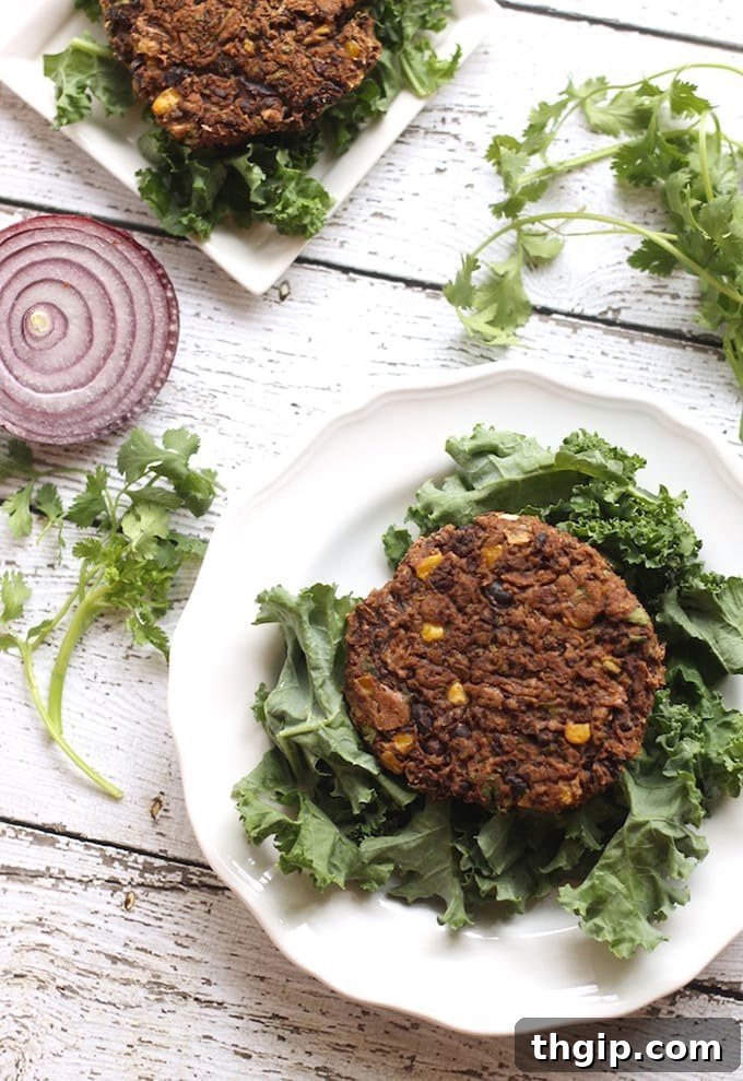 Avocado Black Bean Burgers on buns with toppings