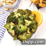 Orange Cashew Broccoli in a serving bowl