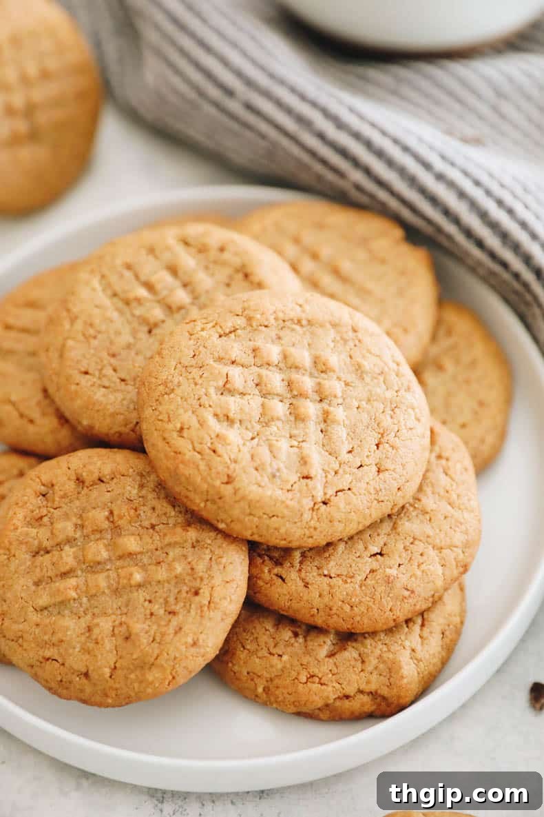 Wholesome Peanut Butter Treats 5 Close-up of baked healthy peanut butter cookies, showing their perfect texture and golden color.