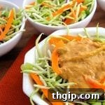Vibrant Spicy Peanut Slaw with fresh vegetables and creamy dressing