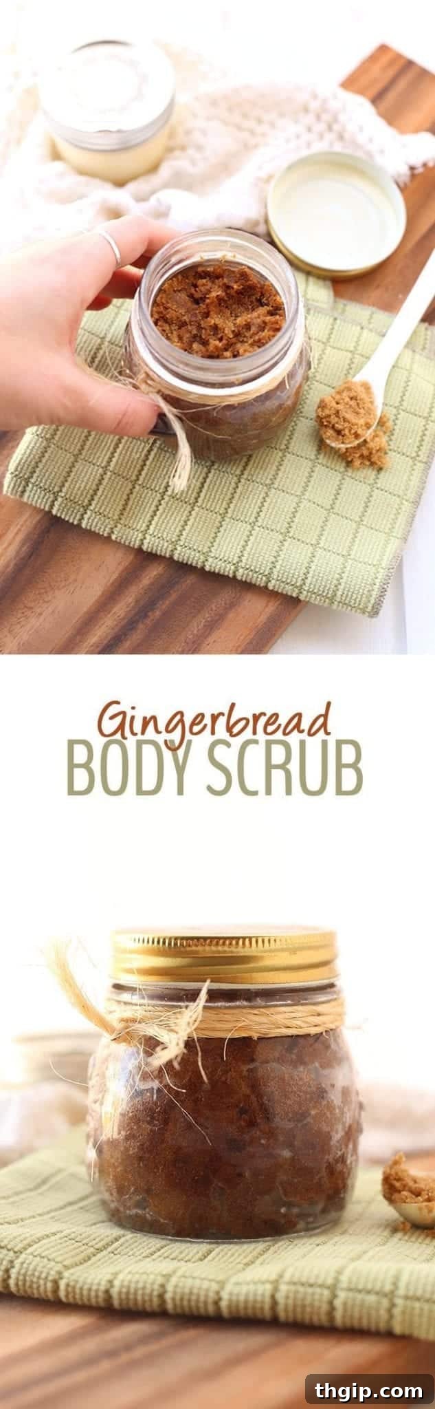 Sweet & Spicy Gingerbread Body Polish 6 Array of festive mason jars filled with natural gingerbread body scrub, ready for gifting during the holiday season.