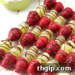 Thumbnail image of chocolate drizzled fruit skewers